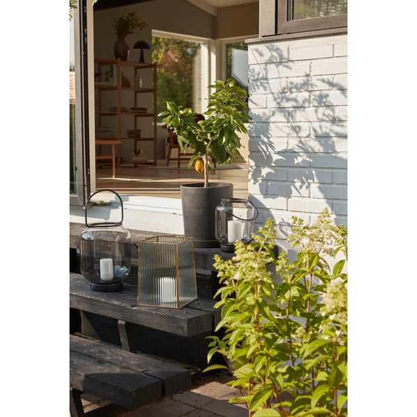 Zestaw 2 czarnych doniczek Hübsch Hureno Picco-image-1