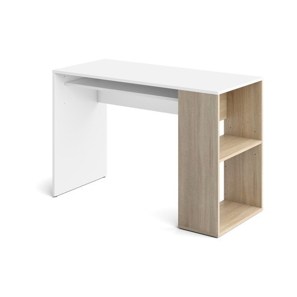 Białe biurko w dekorze dębu 114x50 cm Yale – TemaHome -image-2