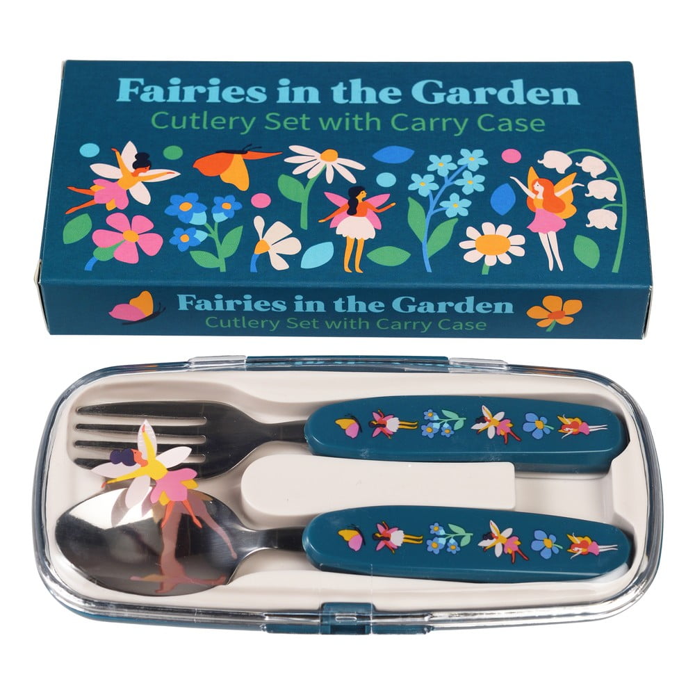 Niebieskie sztućce dla dzieci ze stali nierdzewnej 2 szt. Fairies in the Garden – Rex London (zdjęcie 3)