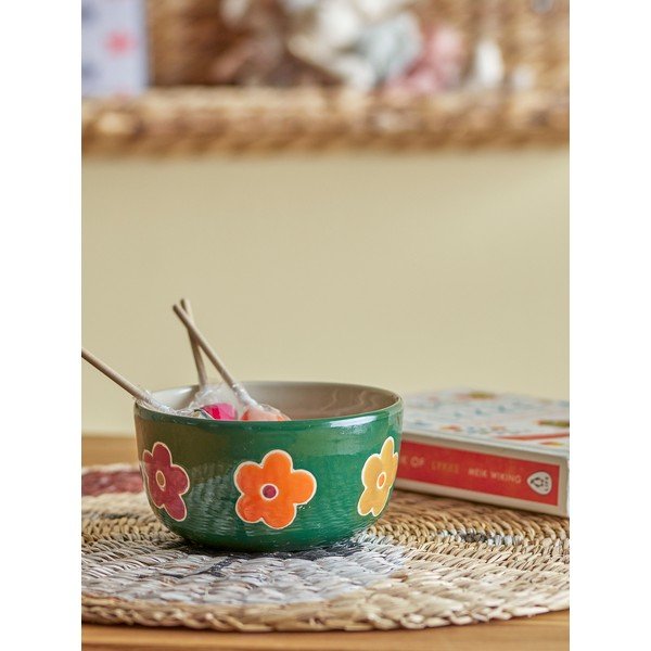 Ciemnozielona kamionkowa miska dla dzieci ø 12 cm Addy – Bloomingville Mini-image-2