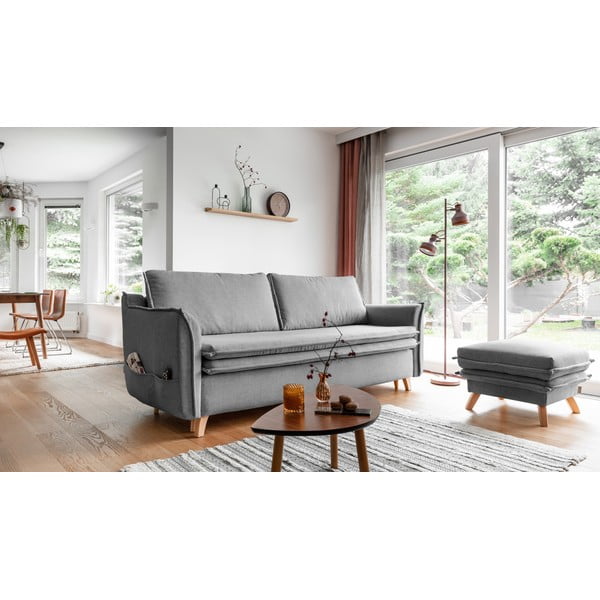 Szara rozkładana sofa 225 cm Charming Charlie – Miuform-image-3
