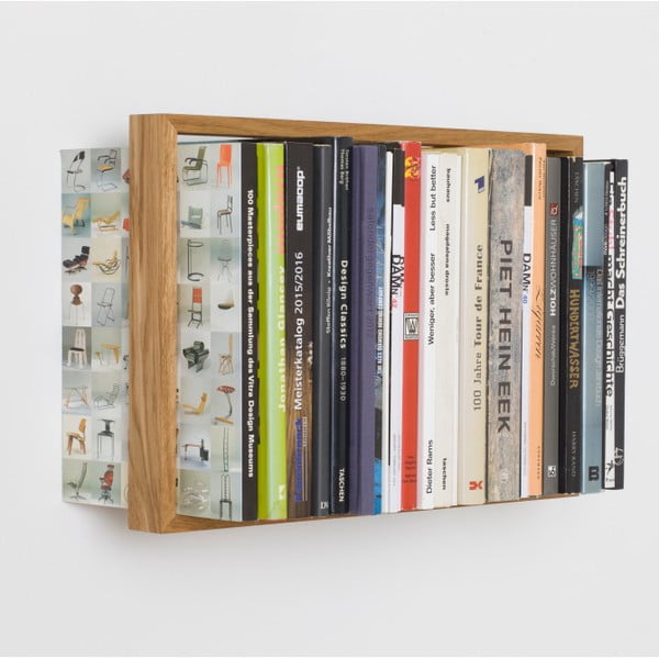 Półka na książki z drewna dębowego das kleine b b8, 34x50,5 cm-image-1