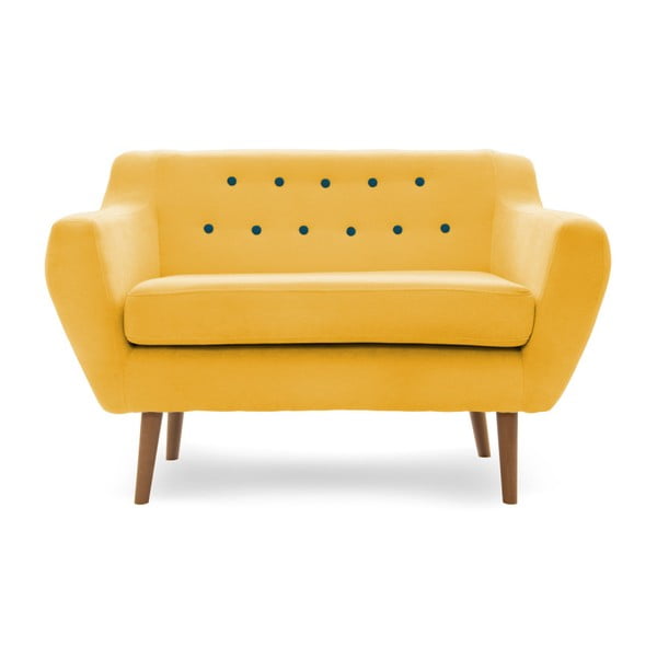 Żółta 2-osobowa sofa Vivonita Kelly