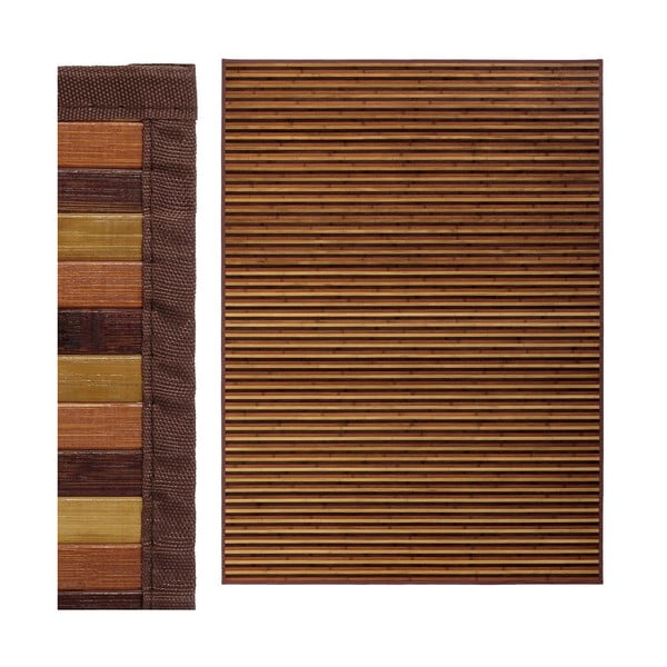Musztardowo-brązowy bambusowy dywan 180x250 cm – Casa Selección-image-1
