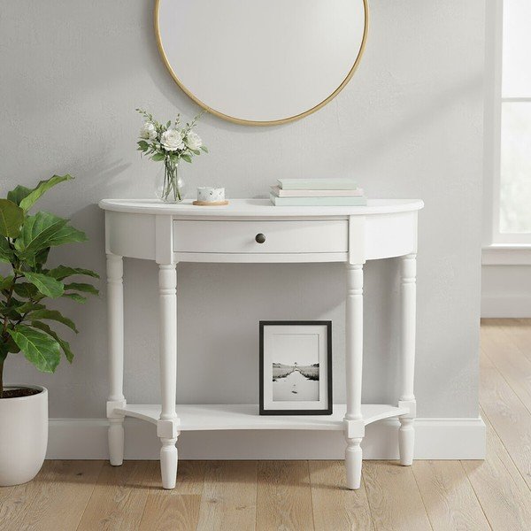 Biała konsola z litego drewna sosnowego 32x93 cm Heritage – Premier Housewares-image-1
