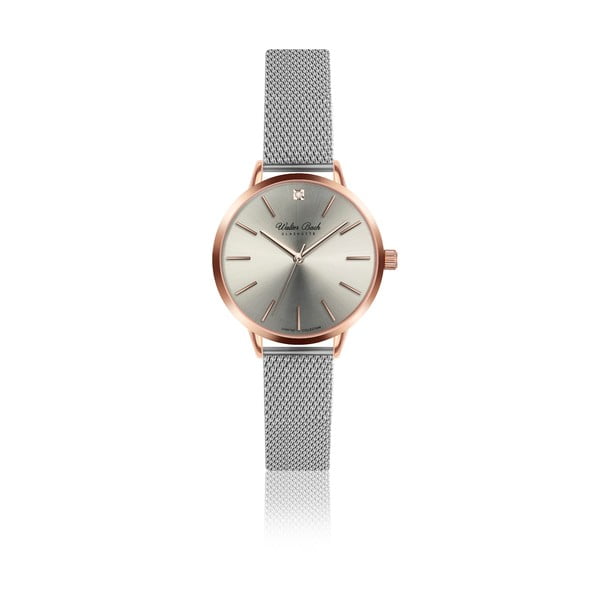 Damski zegarek z 1 diamentem i bransoletką ze stali nierdzewnej Walter Bach Diamond