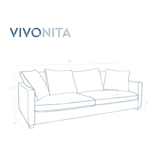 Antracytowa sofa 3-osobowa Vivonita Hugo-image-1