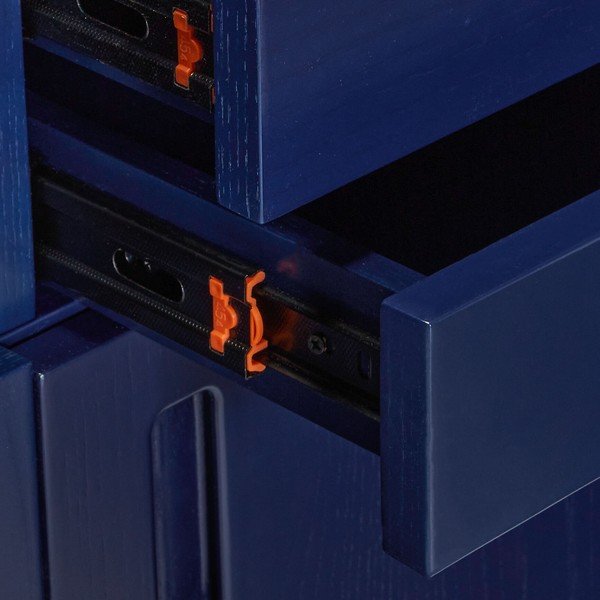 Ciemnoniebiesko-szary regał z litego drewna jesionowego 45x177 cm Study – Hübsch-image-3