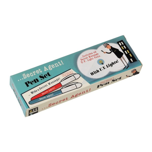 Zestaw 2 detektywistycznych długopisów z niewidzialnym atramentem i światłem UV Rex London Secret Agent-image-3