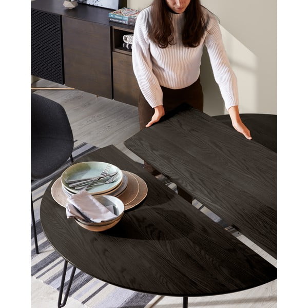 Okrągły rozkładany stół z blatem w dekorze jesionu ø 120 cm Norfort – Kave Home-image-2