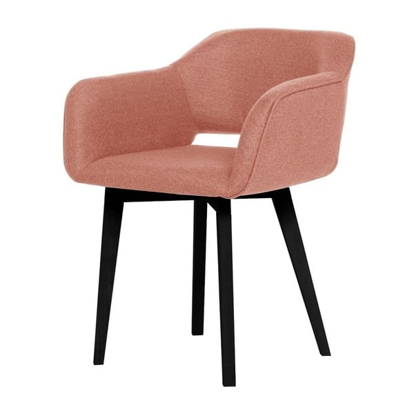 Brzoskwiniowe krzesło z czarnymi nogami My Pop Design Oldenburg