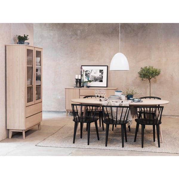 Czarne krzesło do jadalni z drewna kauczukowca Rowico Carmen-image-1