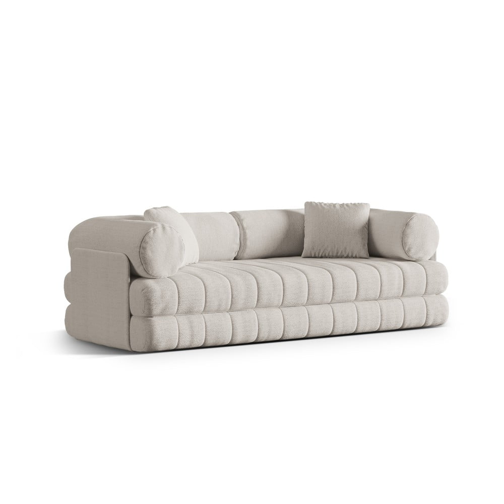 Beżowa rozkładana sofa z materiału bouclé 206 cm Kemi – Cosmopolitan Design (zdjęcie 3)