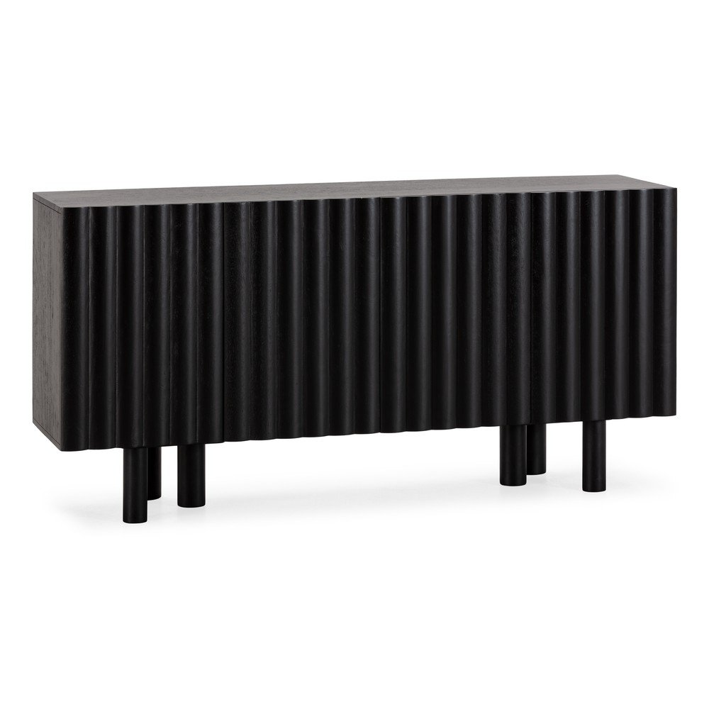 Czarna komoda z litego drewna mango 160x80x40 cm Tamira – MOME