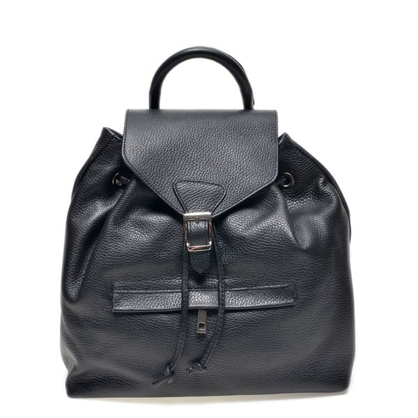Czarny plecak skórzany Carla Ferreri
