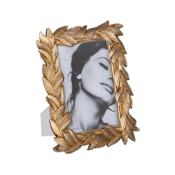 Ramka stojąca z żywicy polimerowej w kolorze złota 16x20,5 cm Leaves – Ixia