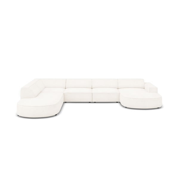 Beżowy narożnik (lewostronny) z materiału bouclé Jodie – Micadoni Home