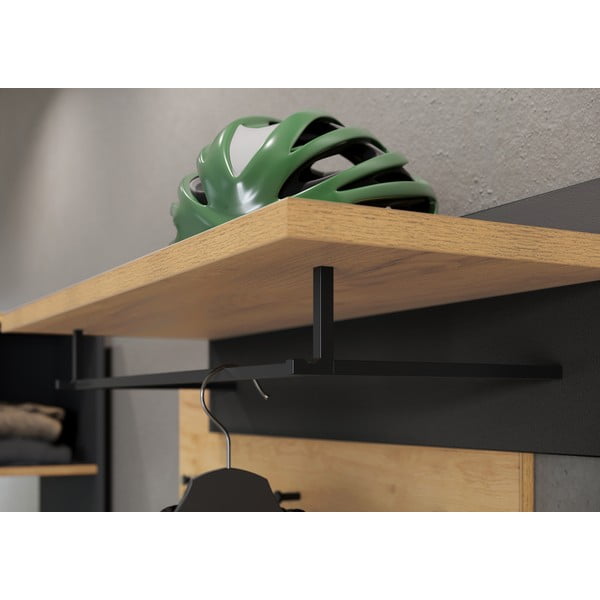 Ciemnoszary zestaw do przedpokoju w dekorze dębu – Germania-image-1