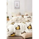 Żółta pościel dwuosobowa z bawełny renforcé z prześcieradłem 200x220 cm Double Heart – Mila Home
