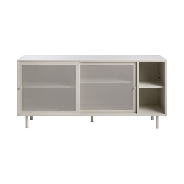 Szara metalowa komoda z drzwiami przesuwnymi 160x75x47 cm Veep – Unique Furniture