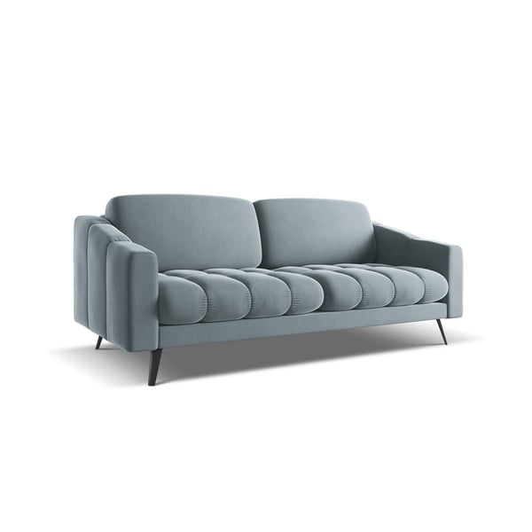 Jasnoniebieska aksamitna sofa 202 cm Nalu – Makamii-image-2