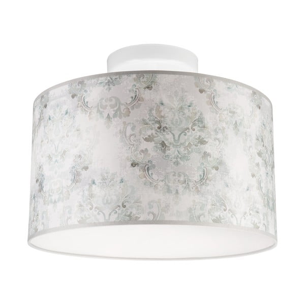 Jasnoszara lampa sufitowa z tekstylnym kloszem ø 35 cm Print – LAMKUR
