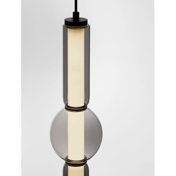 Szara szklana lampa wisząca LED ze ściemniaczem ø 12 cm Ulon – Nova Luce-image-2