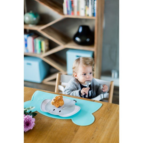 Turkusowa silikonowa mata stołowa Kindsgut Bear, 48x25 cm-image-3