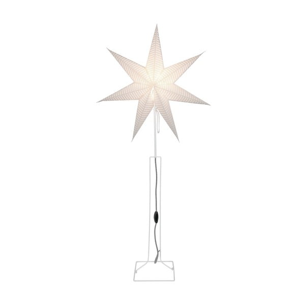 Biała gwiazda świecąca ze stojakiem Best Season Huss, 60 cm