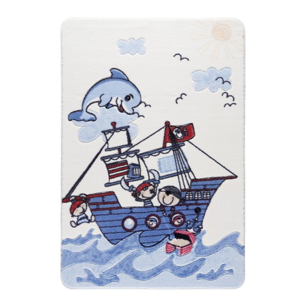 Niebieski dywan dziecięcy Confetti Smiley Dolphin, 133x190 cm