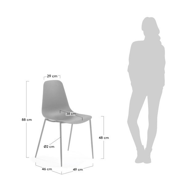 Zestaw 4 szarych krzeseł do jadalni La Forma Wassu-image-1