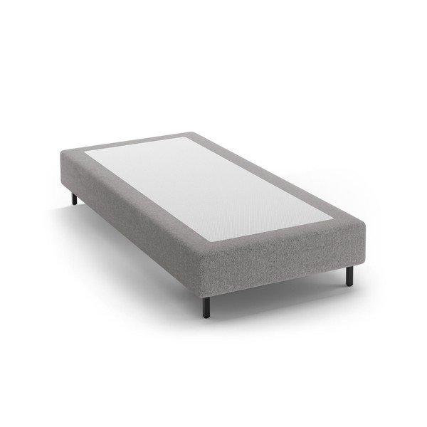 Szare tapicerowane łóżko jednoosobowe bez zagłówka 90x200 cm Whale – Micadoni 