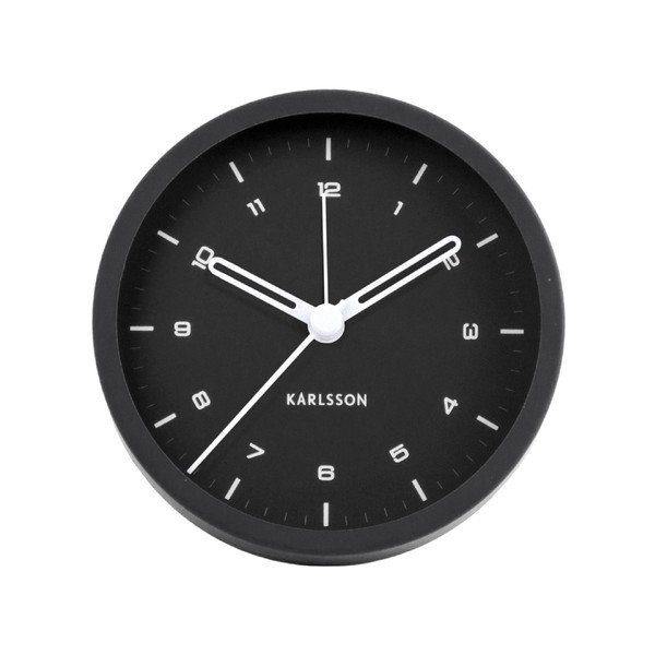 Czarny budzik Karlsson Tinge, ø 9 cm-image-1