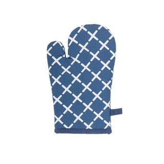 Niebieska bawełniana rękawica kuchenna Tiseco Home Studio Cross