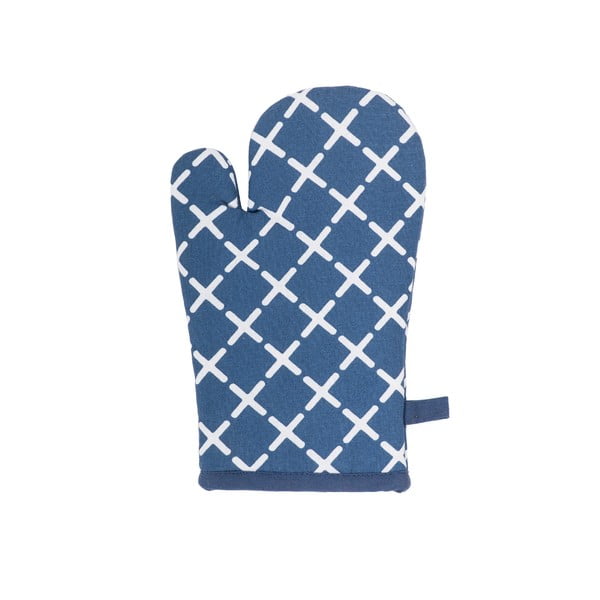 Niebieska bawełniana rękawica kuchenna Tiseco Home Studio Cross