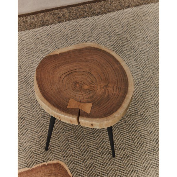 Okrągły stolik z blatem z drewna akacjowego 35x35 cm Tanive – Kave Home-image-2