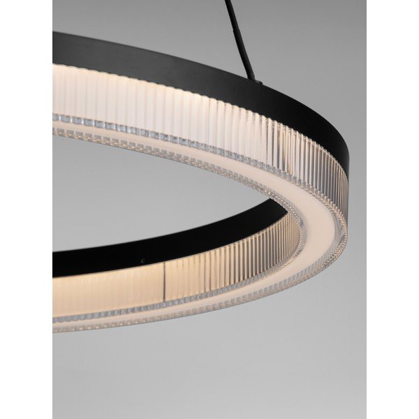 Aluminiowa lampa wisząca LED ze ściemniaczem w kolorze matowej czerni z kloszem ze szkła akrylowego ø 60 cm Lonela – Nova Luce-image-1
