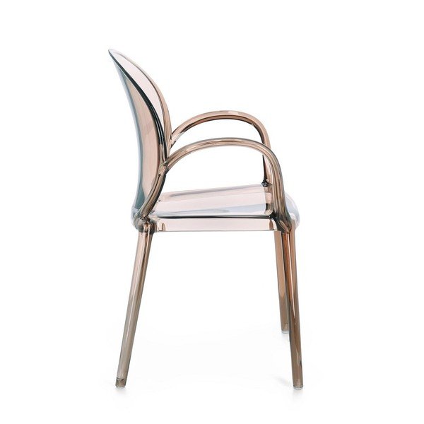 Jasnobrązowe plastikowe krzesło ogrodowe Camilla – Bizzotto-image-3