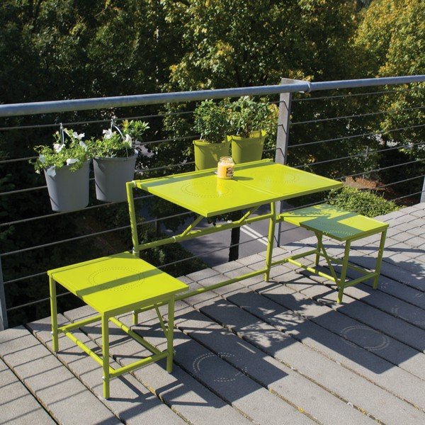 Zielony zestaw składanych mebli balkonowych Esschert Design Magic-image-1