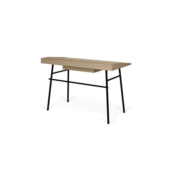 Biurko z blatem z dębu i czarnymi nóżkami TemaHome Ply-image-2