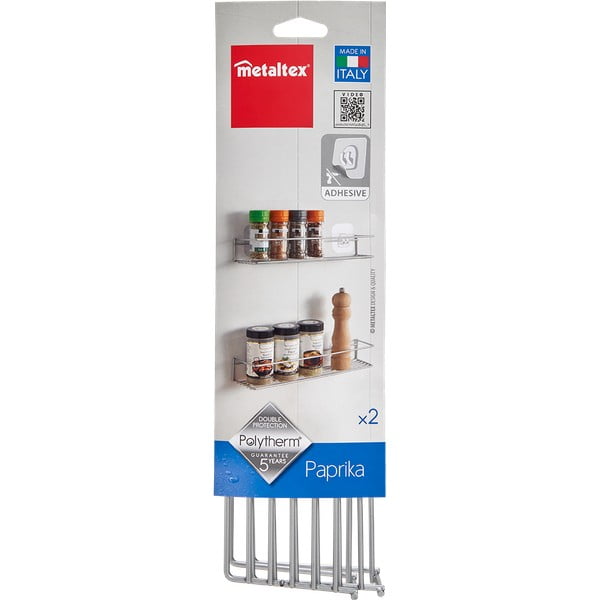 Zestaw 2 półek ściennych na przyprawy - Metaltex-image-1