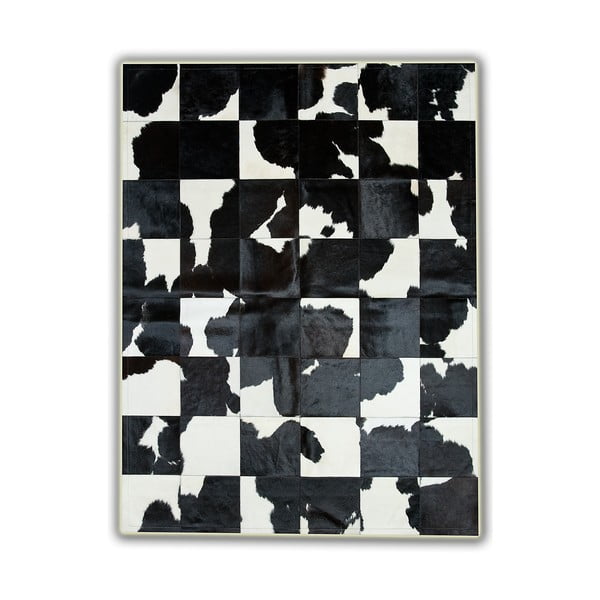 Dywan skórzany Black&White, 150x210 cm