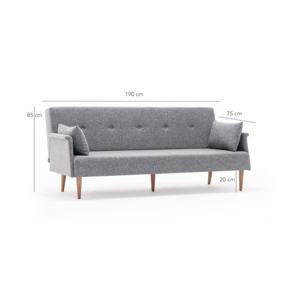 Szara sofa rozkładana Balcab Home Julia-image-2