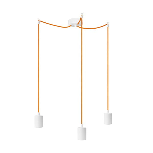 Pomarańczowo-biała potrójna lampa wisząca Cero