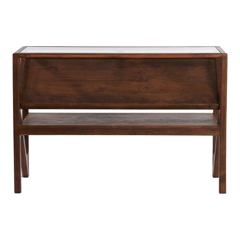 Konsola ze szklanym blatem w naturalnym kolorze 41x119 cm Yuki – Light & Living (zdjęcie 5)