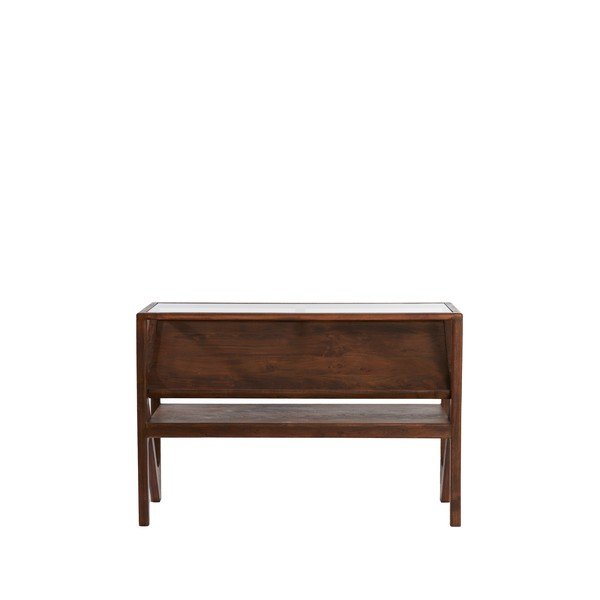 Konsola ze szklanym blatem w naturalnym kolorze 41x119 cm Yuki – Light & Living-image-3