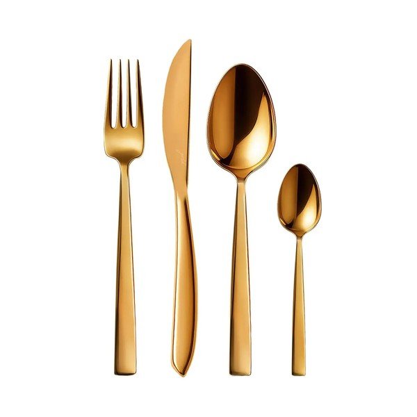Sztućce 24 szt. ze stali nierdzewnej w kolorze złota Gold – Orion