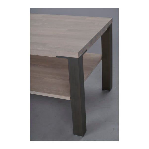 Stolik z drewna dębowego z nogami ze stali Folke Typhon, dł. 120 cm-image-1