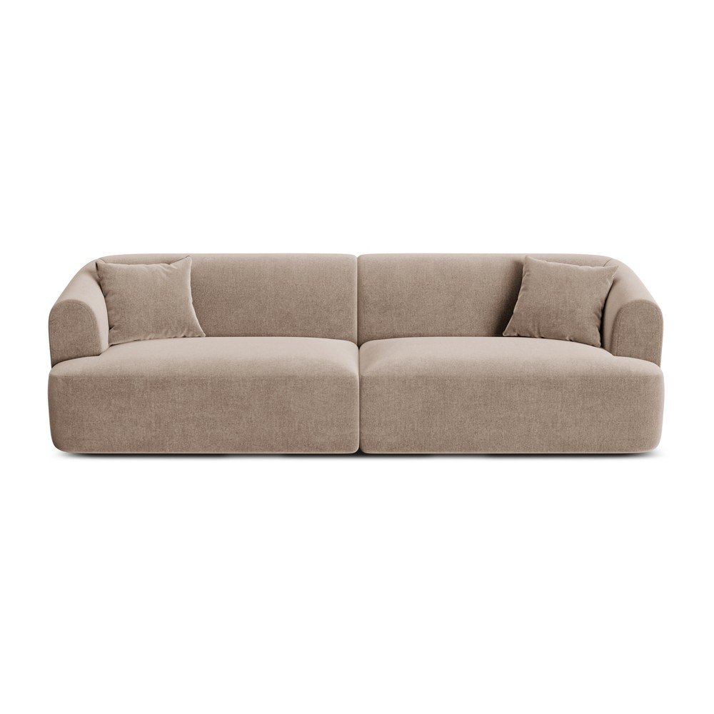 Jasnobrązowa aksamitna sofa 255 cm Campi – Cosmopolitan Design