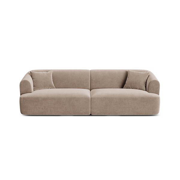 Jasnobrązowa aksamitna sofa 255 cm Campi – Cosmopolitan Design